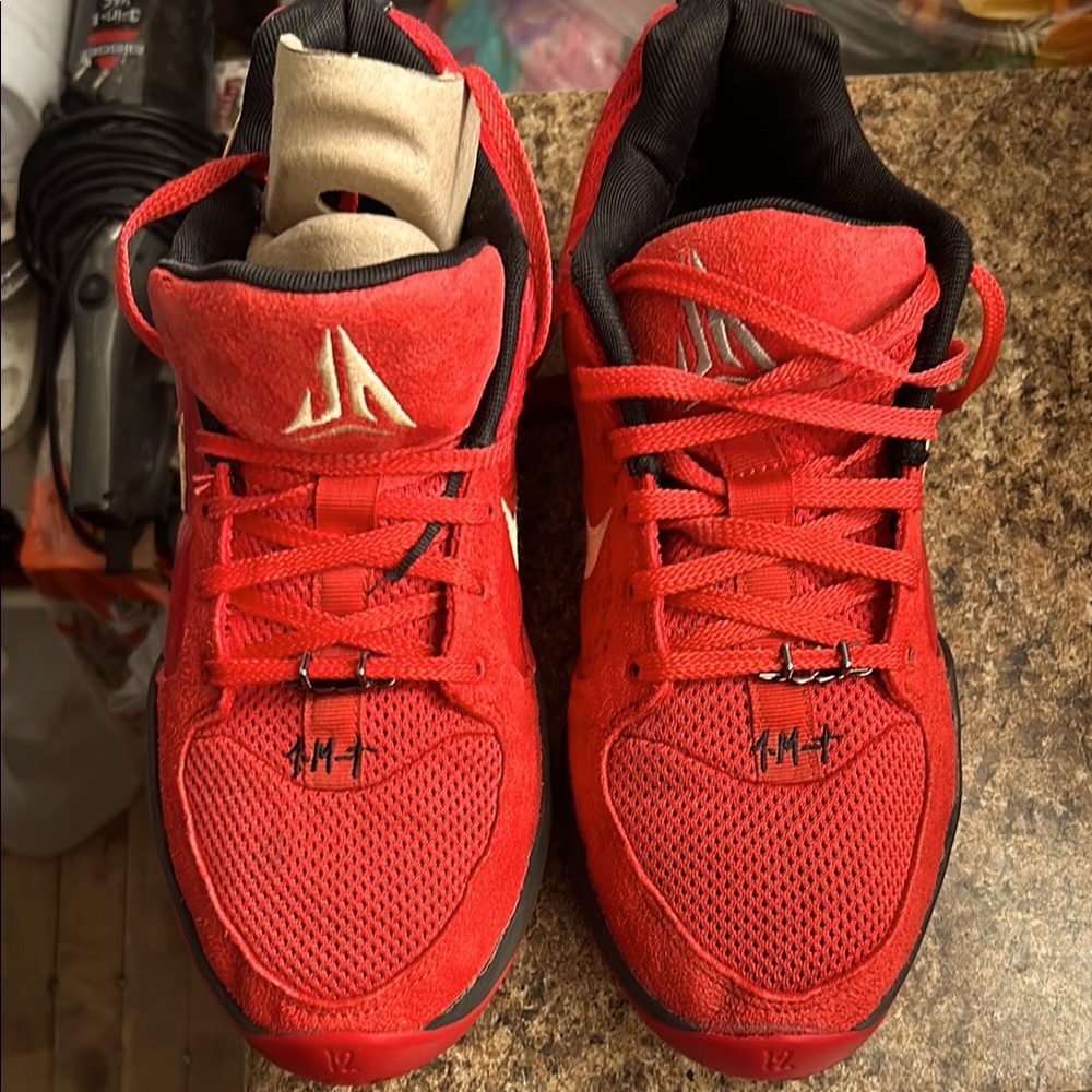 Nike red Athletic Low-Top Sneakers with White Logo